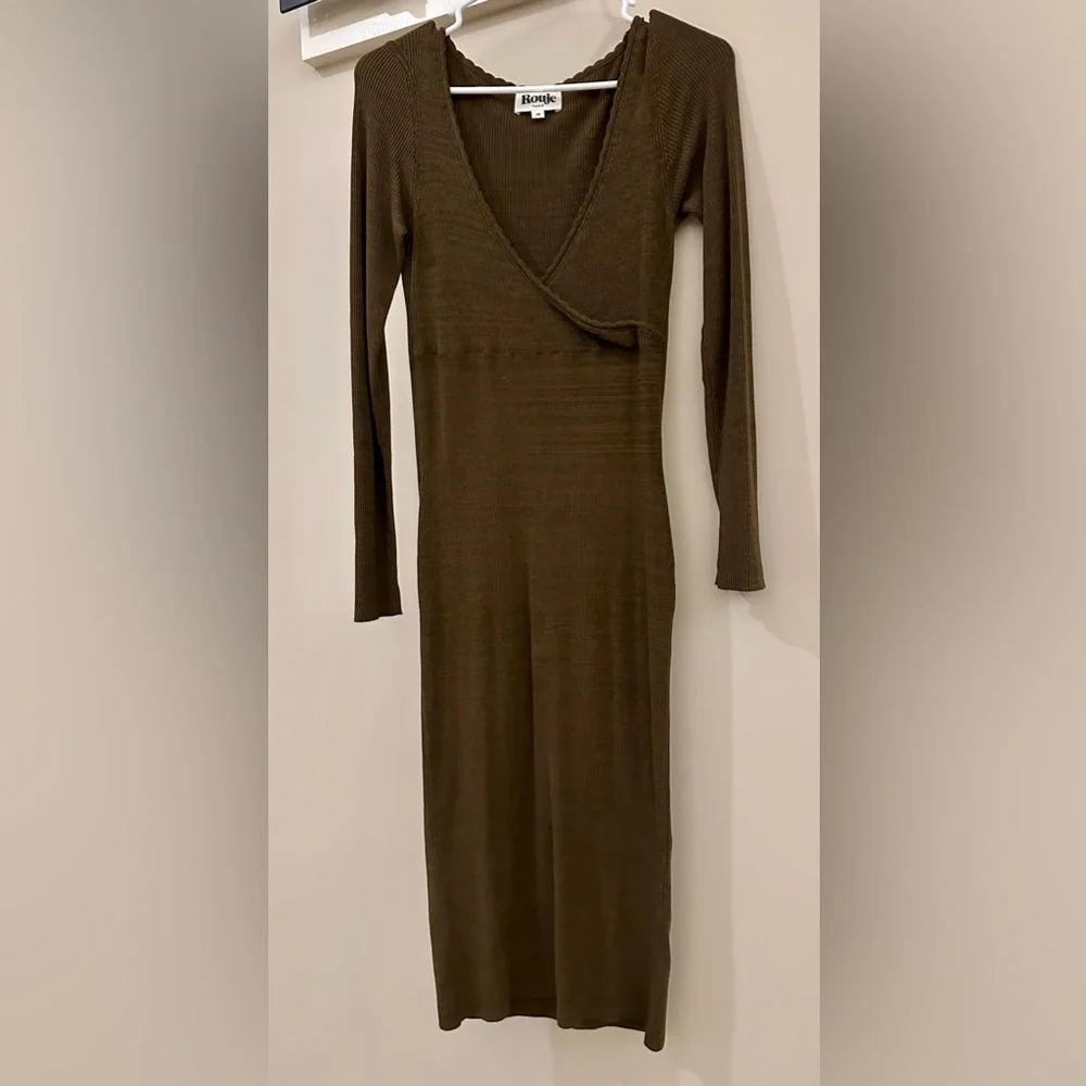 Rouje Olive Long Sleeve Dress - Picture 7 of 10